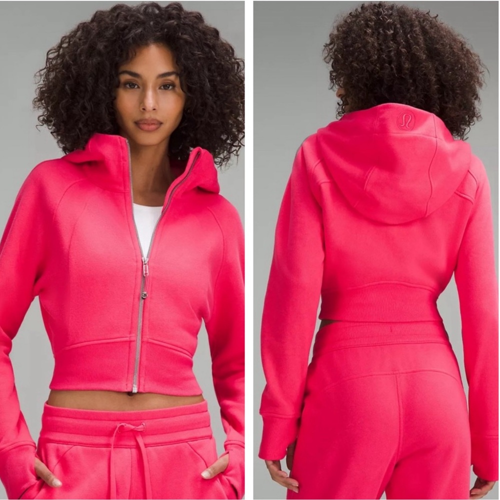 LULULEMON Full Zip Cropped Hoodie in Glaze Pink